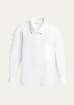 GivenchyWide-Collar Cotton Poplin Oversized Shirt