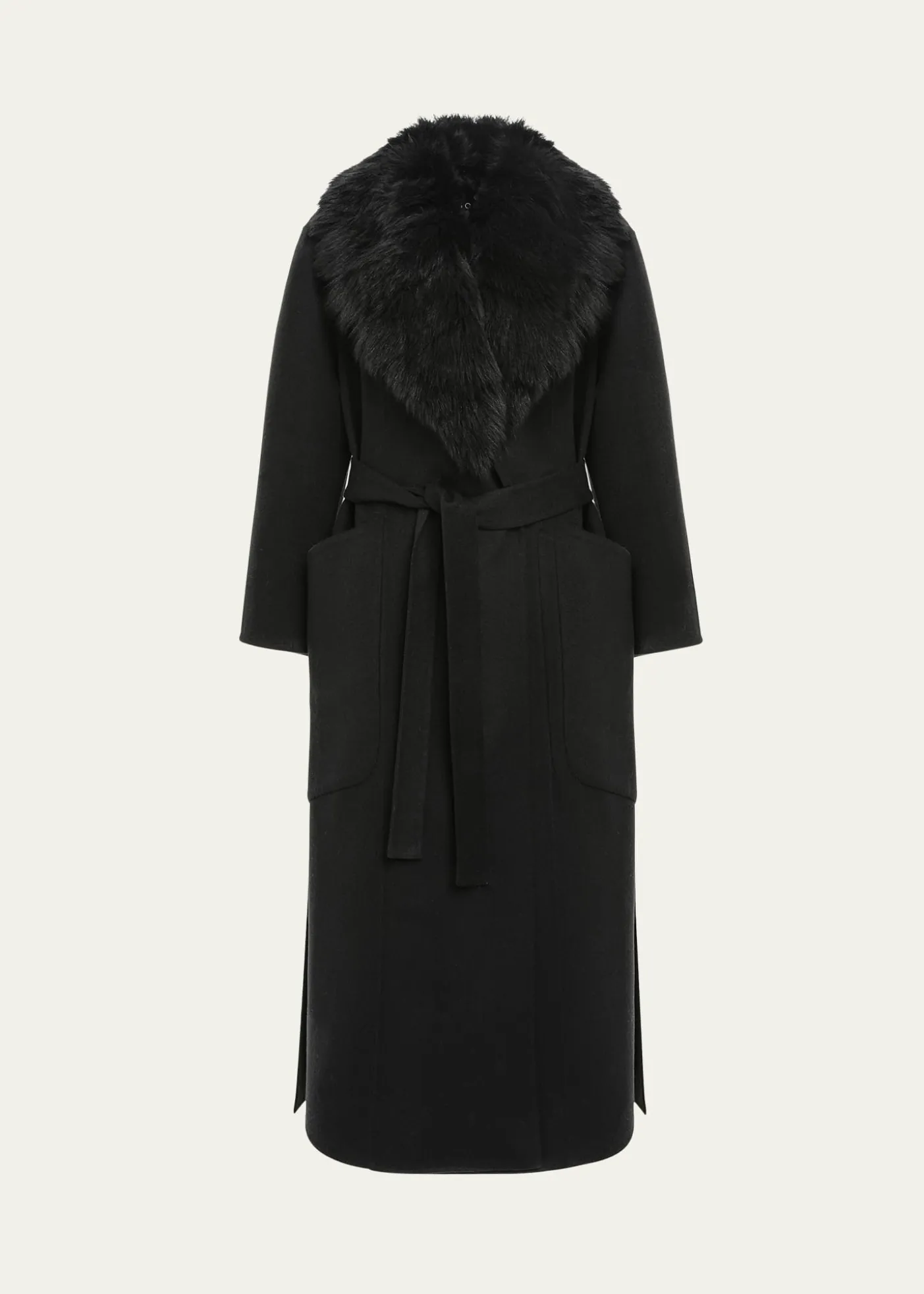 GorskiLoro Piana Double-Face Cashmere-Blend Coat with Detachable Merinillo Shearling Lamb Collar