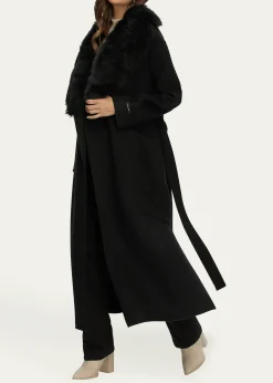 GorskiLoro Piana Double-Face Cashmere-Blend Coat with Detachable Merinillo Shearling Lamb Collar