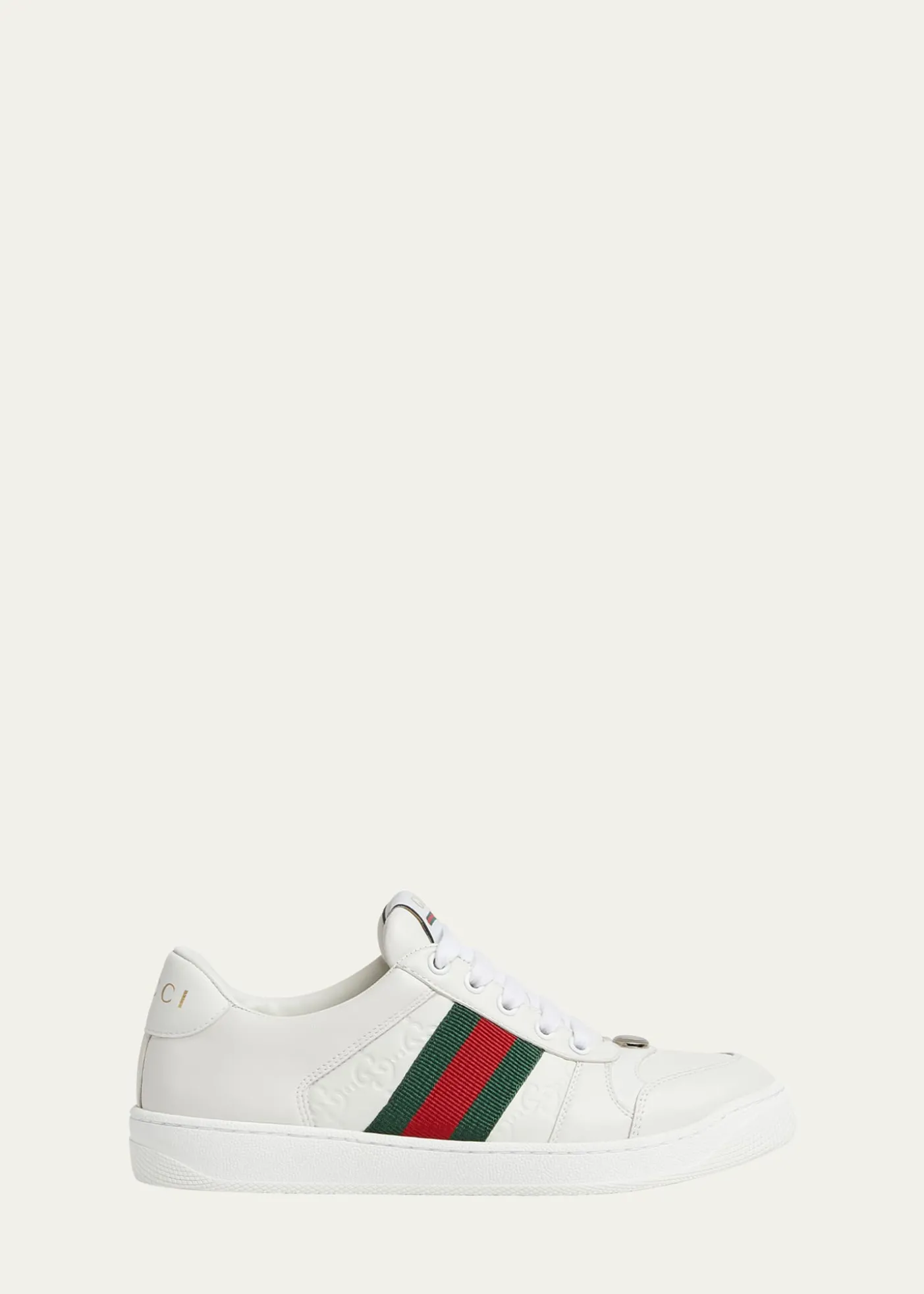 GucciGG Embossed Leather Low-Top Sneakers