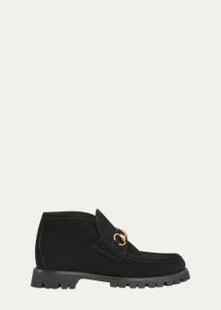 GucciSylke Suede Horsebit Booties