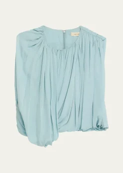 HeirlomeMarie Draped Silk Georgette Crop Top