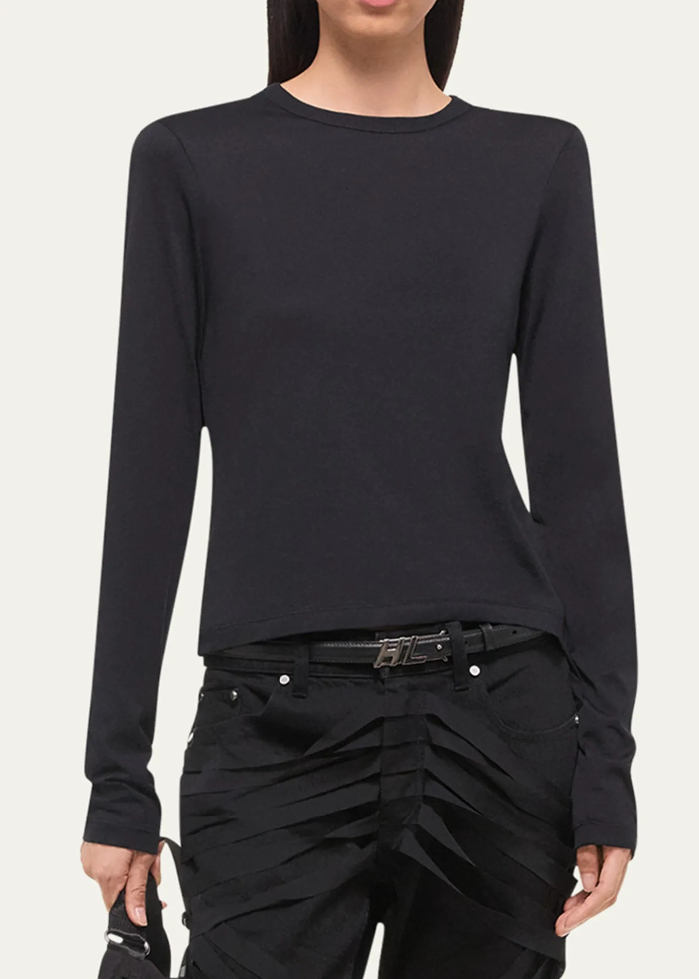 Helmut LangSlim Long-Sleeve Logo Tee