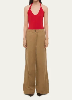 Helmut LangTrench Wide-Leg Pull-On Trousers