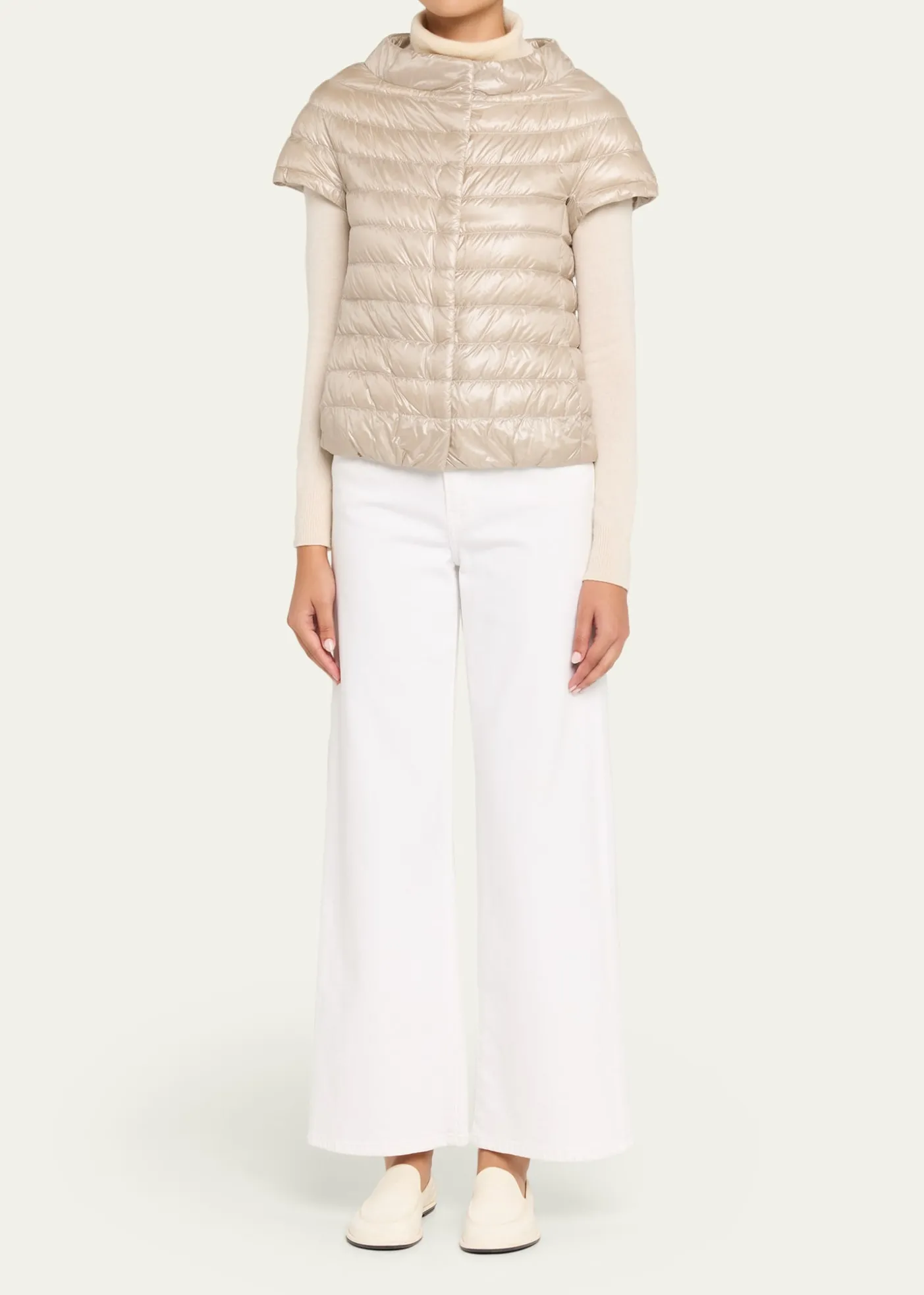 HernoEmilia Water-Resistant Ultralight Nylon Puffer Cape