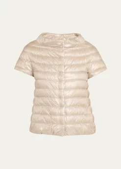 HernoEmilia Water-Resistant Ultralight Nylon Puffer Cape