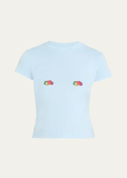 HOMMEGIRLSx Fruit Of The Loom Fruity Double-Logo Short-Sleeve Baby Tee