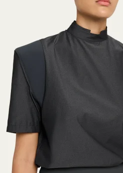 Issey MiyakeMute Exaggerated-Shoulder Top