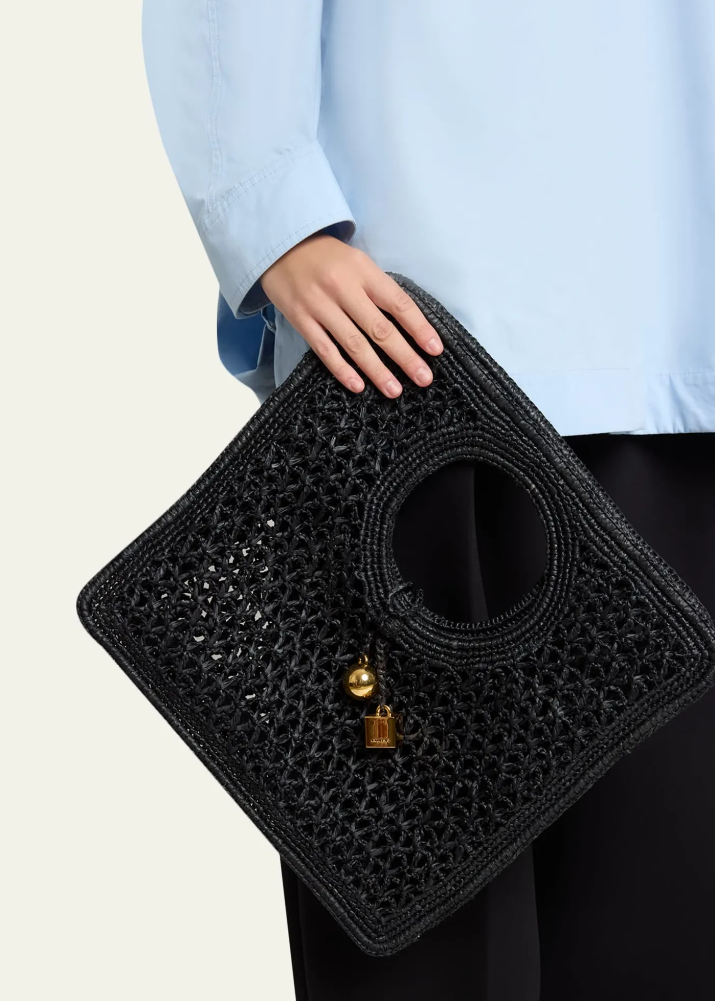 JacquemusLe Petit Carre Raffia Top-Handle Bag
