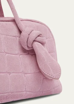 JacquemusLe Petit Turismo Croc-Embossed Suede Bowling Bag