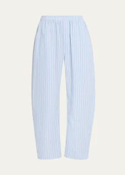 Jamie HallerThe Boxer Striped Barrel-Leg Ankle Pants