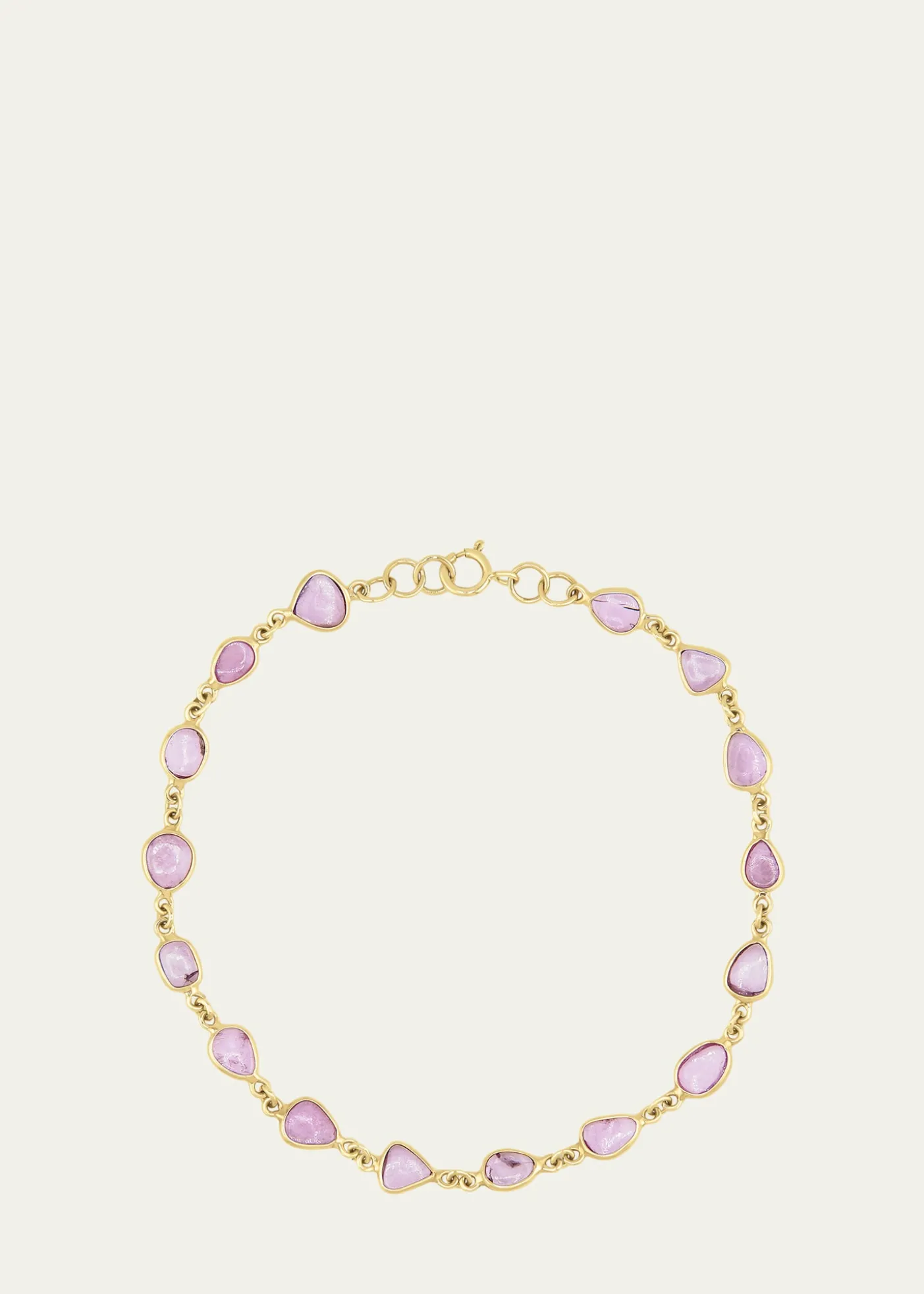 JIA JIA14K Pink Sapphire Bezel Tennis Chain Bracelet