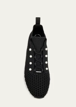 Jimmy ChooVeles Imitation Pearl-Embellished Knit Sneakers