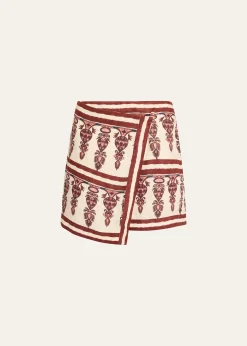Johanna OrtizRoots Linen Mini Wrap Skirt