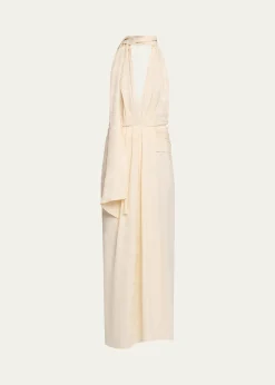 Johanna OrtizWildly Beautiful Plunging Halter Maxi Dress