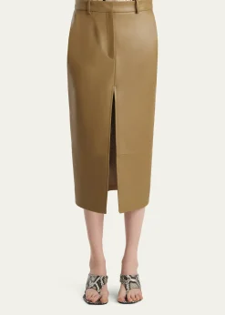KhaiteAnden Leather Midi Skirt