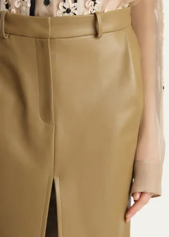 KhaiteAnden Leather Midi Skirt