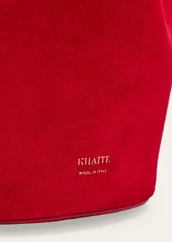 KhaiteLotus Mini Suede Tote Bag