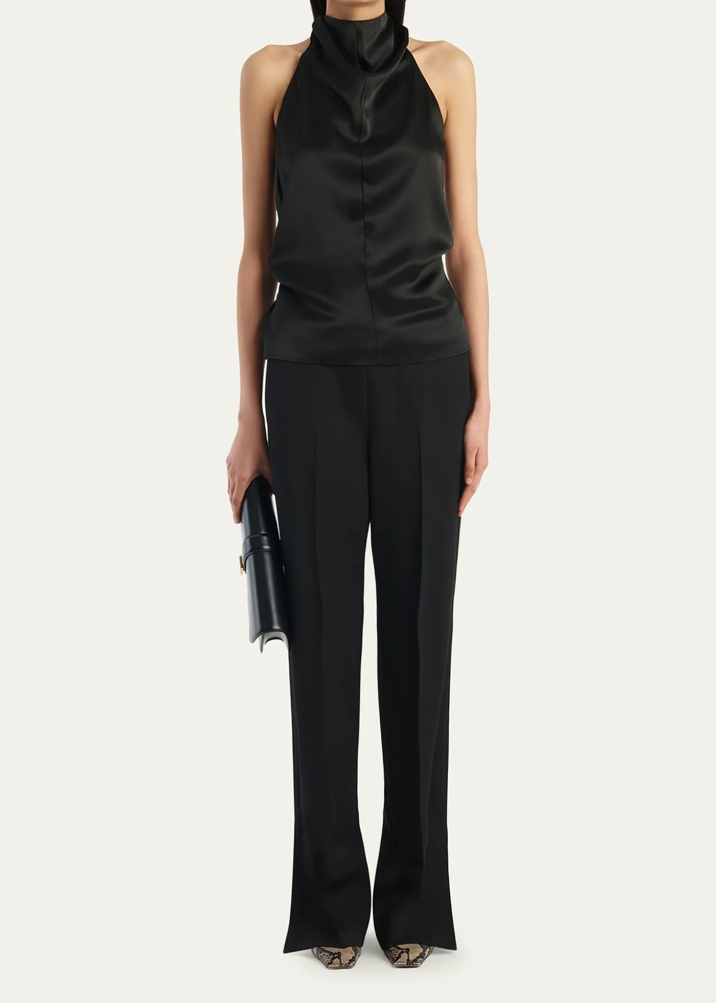 KhaiteRone Draped Satin Halter Top