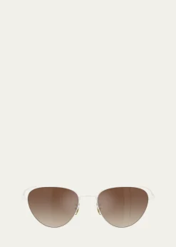 KHAITE x Oliver Peoples1991C Steel Aviator Sunglasses