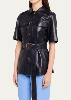 Lafayette 148 New YorkBelted Leather Jacket