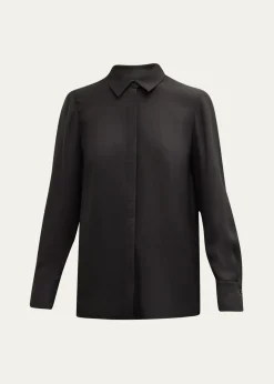 Lafayette 148 New YorkScottie Silk Button-Down Blouse