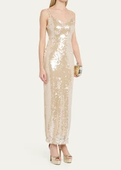 L'AgenceKarma Sequined Maxi Dress