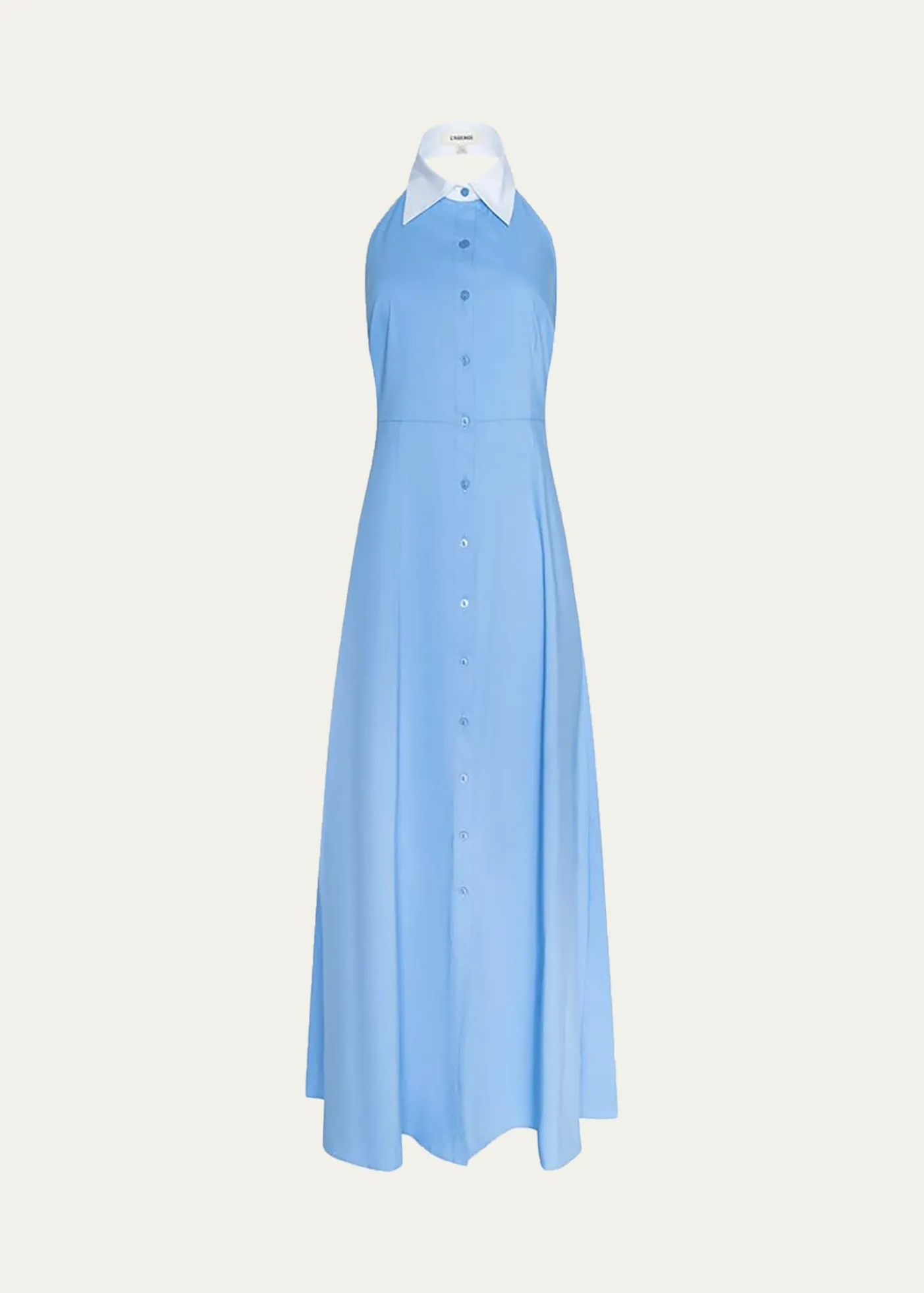 L'AgenceMaurie Cotton Poplin Halter Maxi Dress