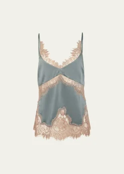 L'AgenceMitsu Lace-Trim Satin Camisole
