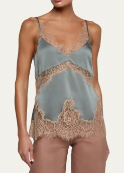 L'AgenceMitsu Lace-Trim Satin Camisole
