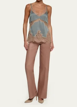 L'AgenceMitsu Lace-Trim Satin Camisole