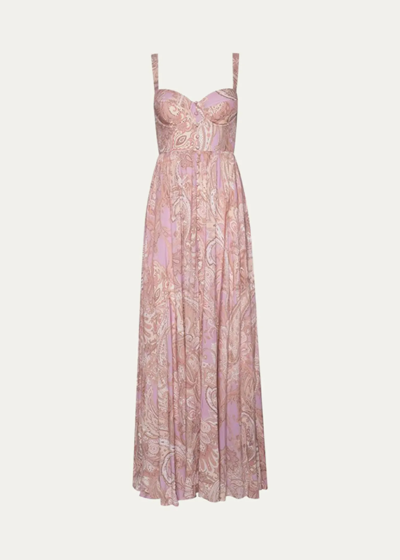 L'AgenceRosette Paisley-Print Sweetheart Maxi Dress
