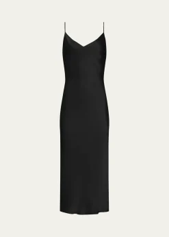 L'AgenceSeridie Mid-Length Silk Slip Dress