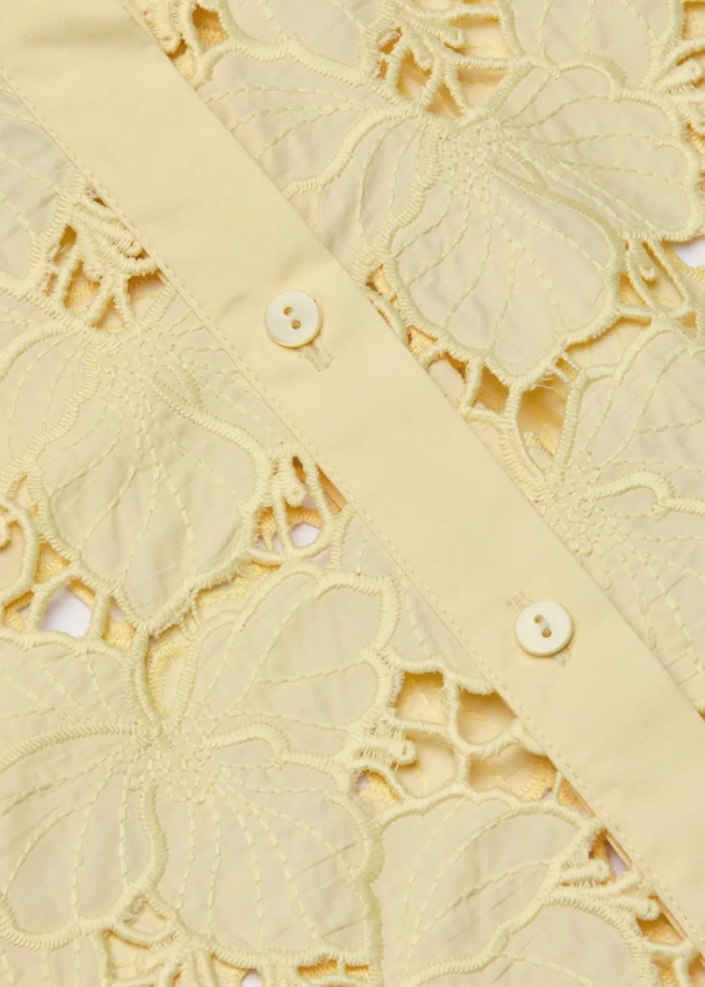 L'AgenceSeychelle Floral Eyelet-Embroidered Cropped Shirt