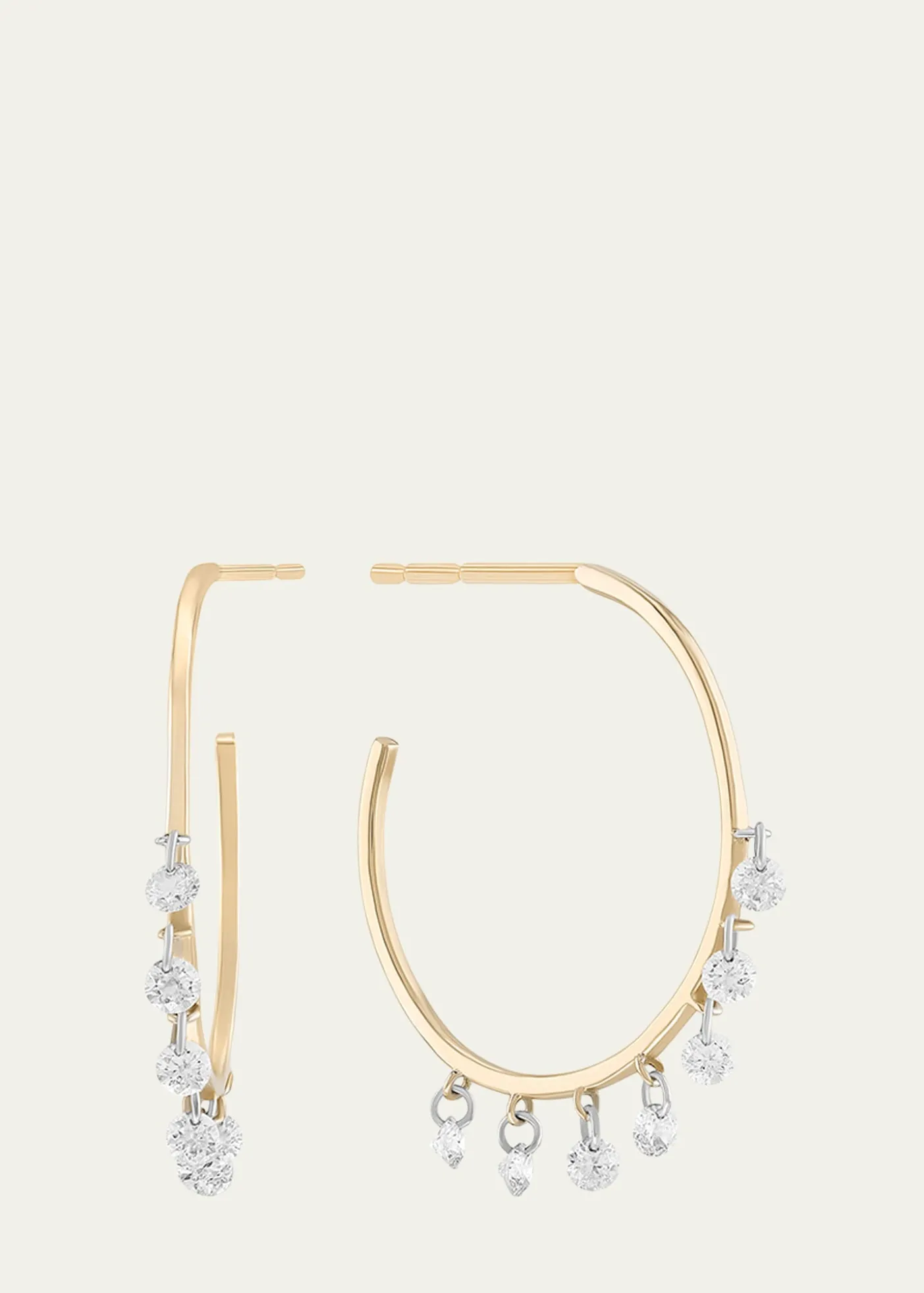 LanaFloating Diamond 14K Gold Hoop Earrings