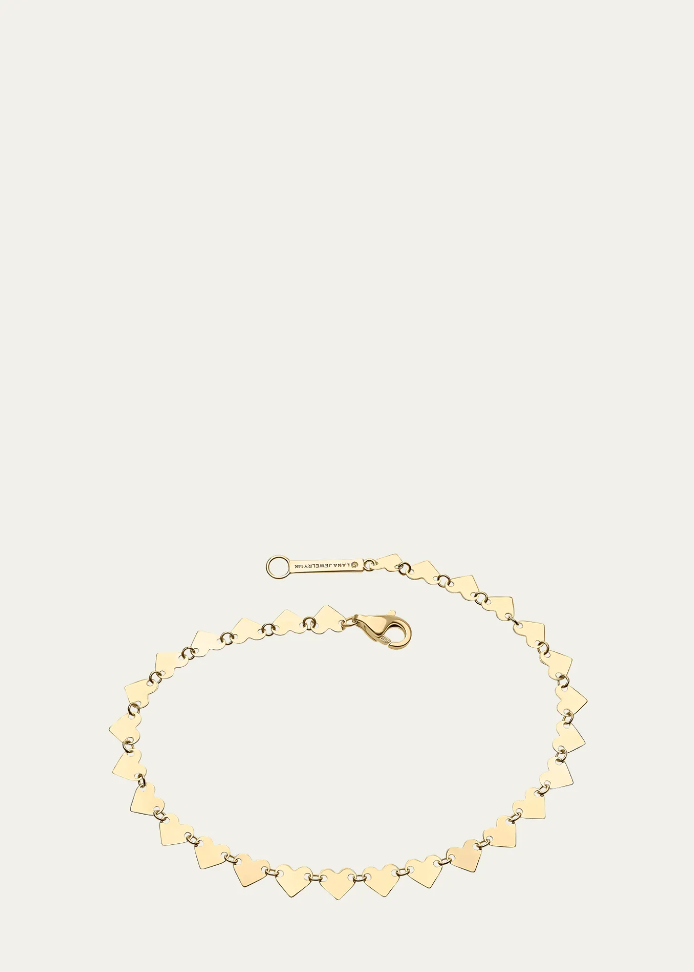 Lana14K Gold Laser Heart Chain Bracelet