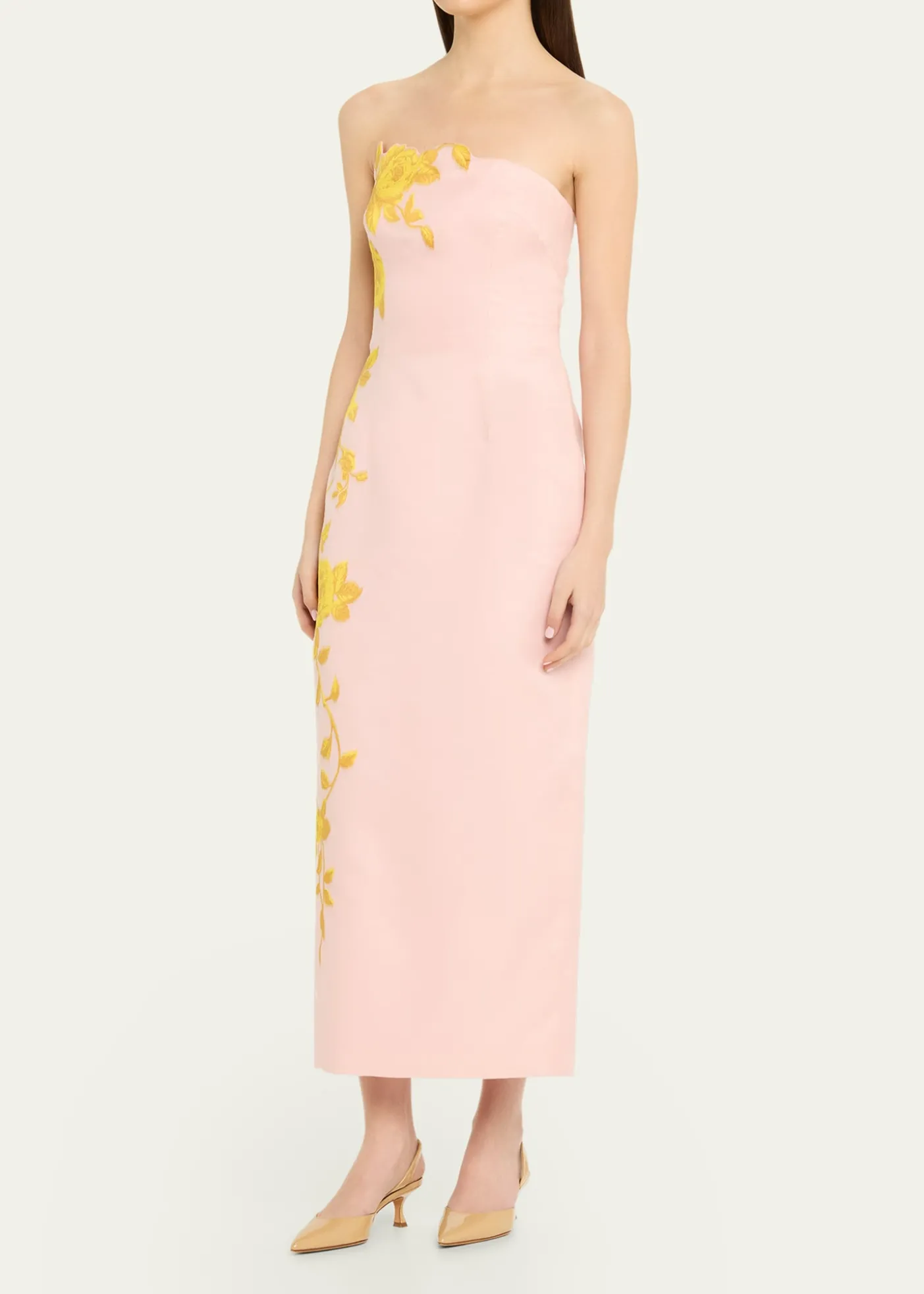 Lela RoseStrapless Rose Fil Coupe Ankle Cocktail Dress