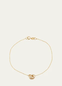 Lizzie Mandler Fine Jewelry18K Micro Crescent Links Bracelet with 1 Side Pave