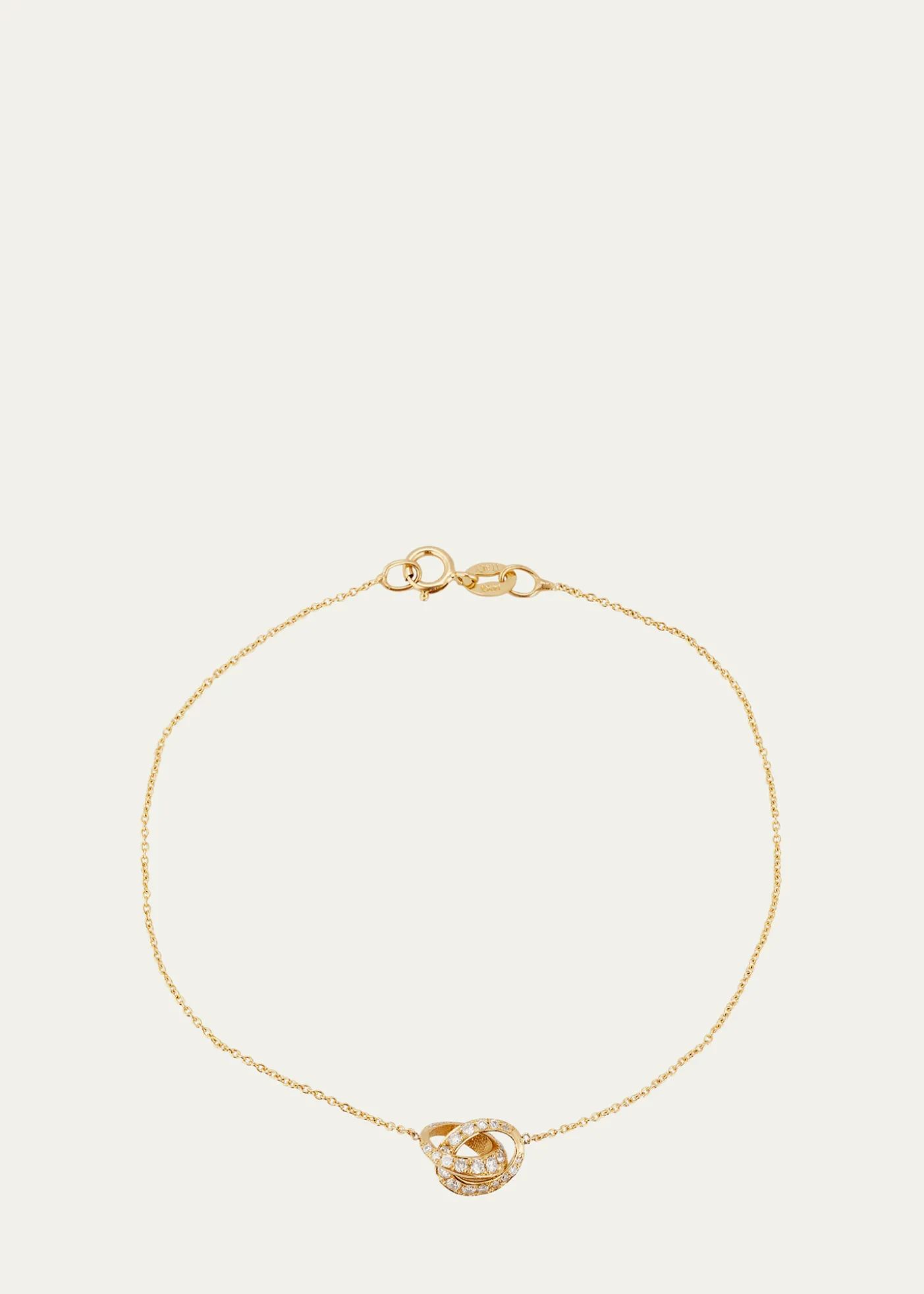 Lizzie Mandler Fine Jewelry18K Micro Crescent Links Bracelet with 1 Side Pave