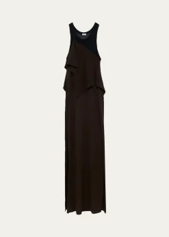 LoeweAsymmetric Layered Maxi Dress