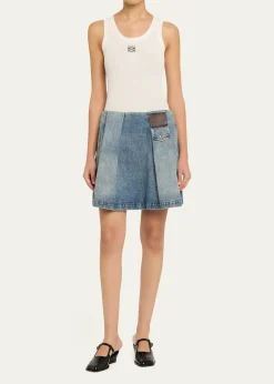 LoewePleated Mini Skirt