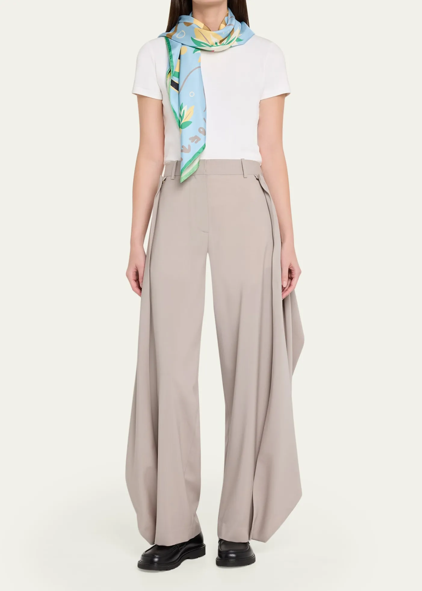 Loewex Paula's Ibiza Frog-Print Silk Scarf