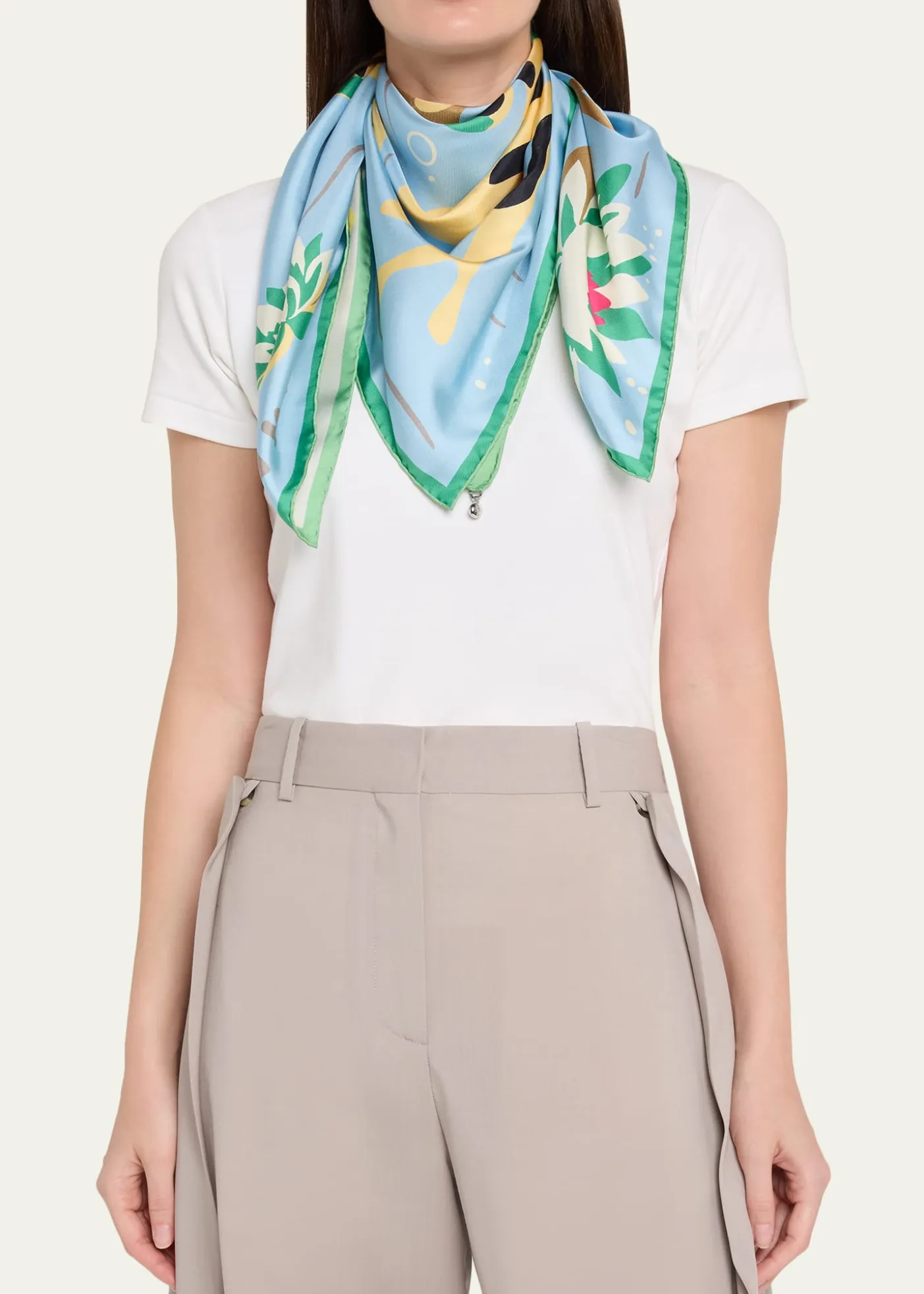 Loewex Paula's Ibiza Frog-Print Silk Scarf