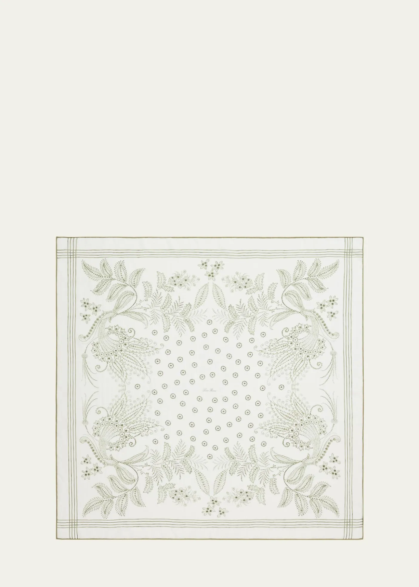 Loro PianaDaisy Bandana-Print Wool Foulard Scarf
