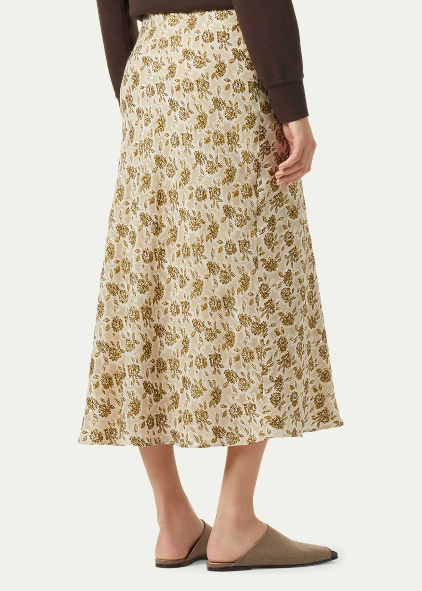 Loro PianaSimona Floral Silk Fil Coupé Midi Skirt