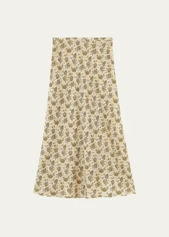 Loro PianaSimona Floral Silk Fil Coupé Midi Skirt
