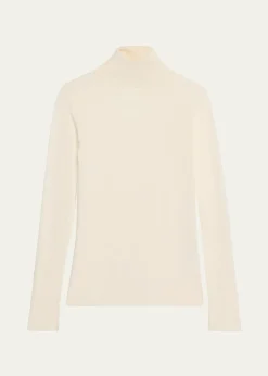 Loro PianaTaupo Ribbed Wool Turtleneck