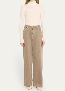 Loro PianaTaupo Ribbed Wool Turtleneck