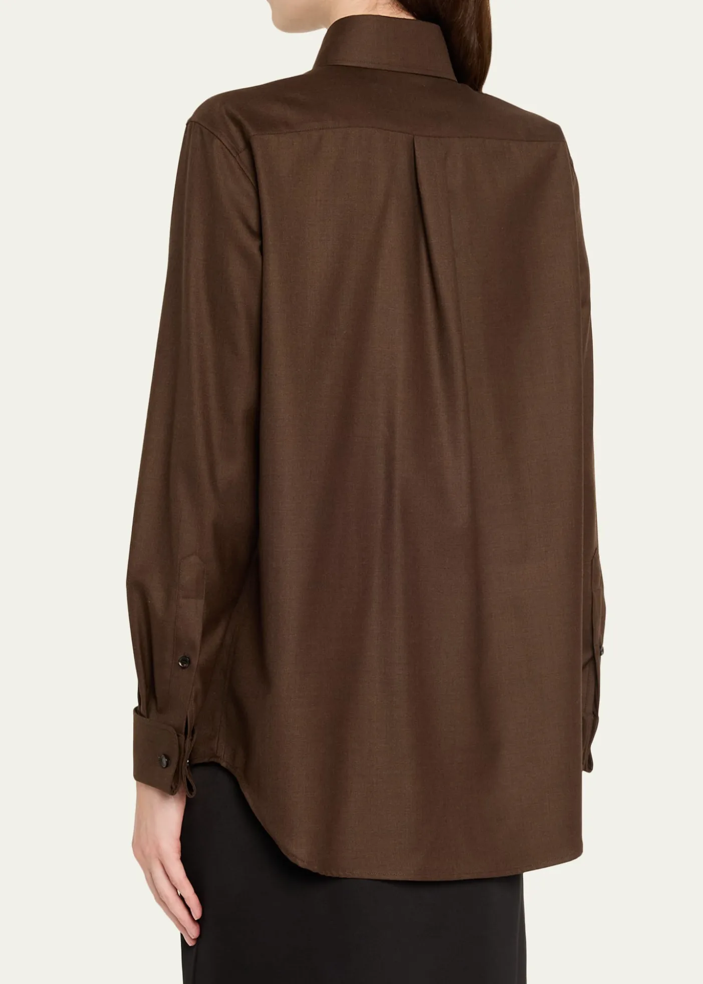 Loro PianaThea Collar-Pin Wool Button-Down Shirt