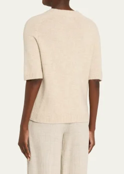 Loulou De SaisonDara Short-Sleeve Cashmere Sweater